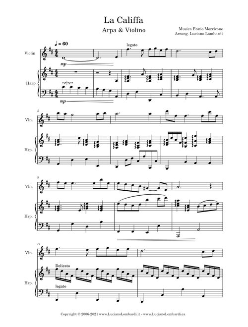 La Califfa (arpa & violino) - Ennio Morricone - Arr. Luciano Lombardi