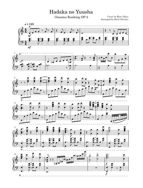 Hadaka no Yuusha / Ousama Ranking OP 2 by Ken's Keys – Vaundy Hadaka no Yuusha / Ousama Ranking OP 2 – Vaundy