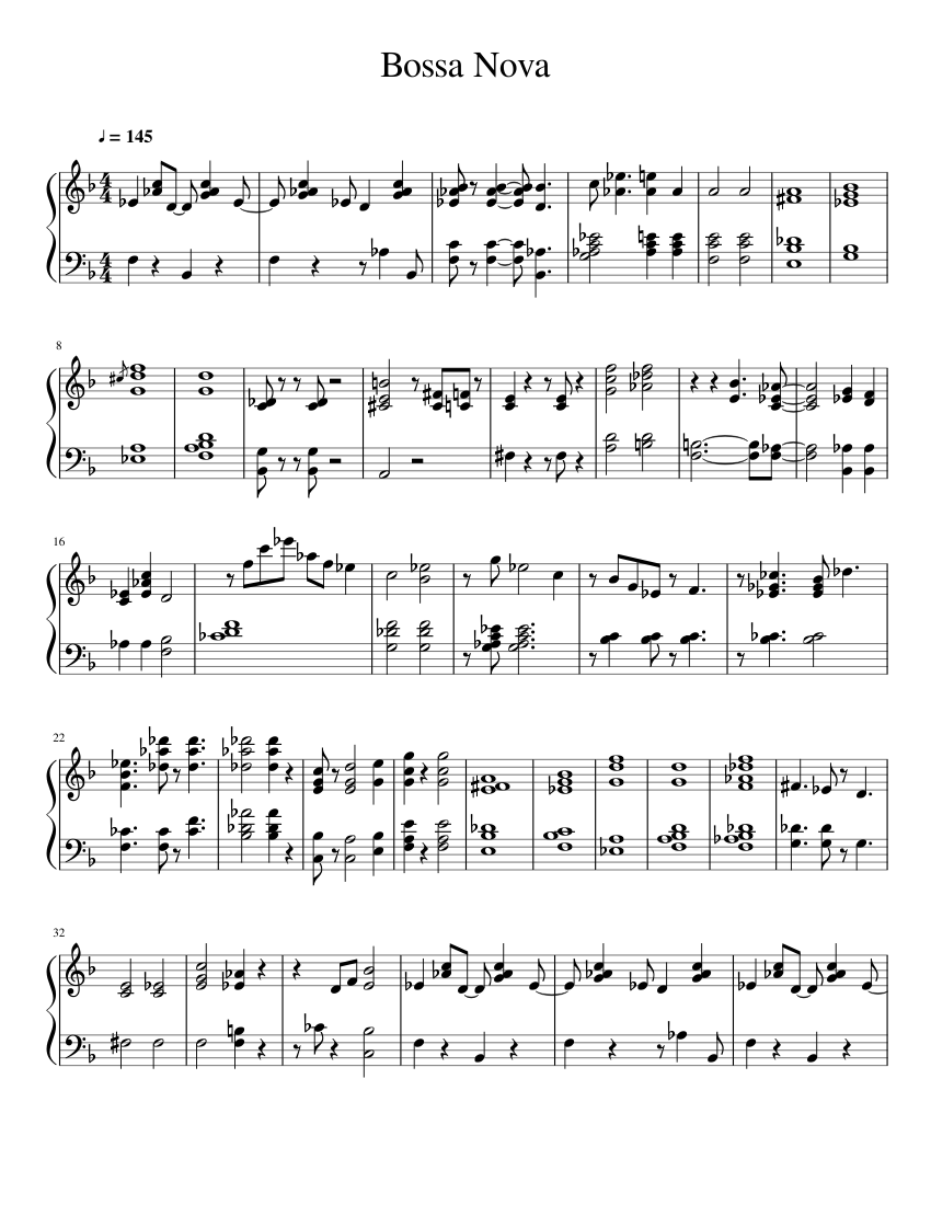 Bossa Nova Sheet music for Piano (Solo) Easy | Musescore.com