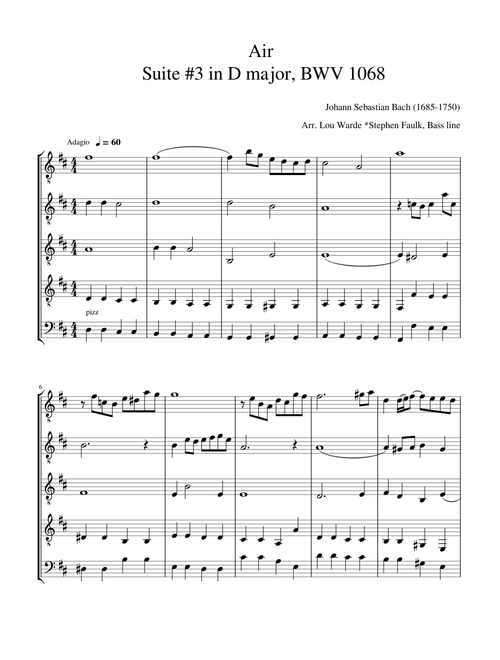 Air 'on The G String', Orchestral Suite No. 3 In D Major, BWV 1068 – Johann Sebastian Bach