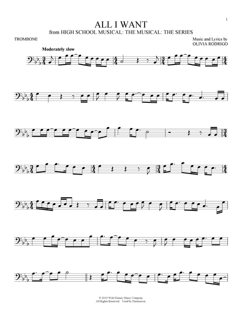 All I Want (from High School Musical: The Musical: The Series) - Olivia Rodrigo (Trombone Solo)