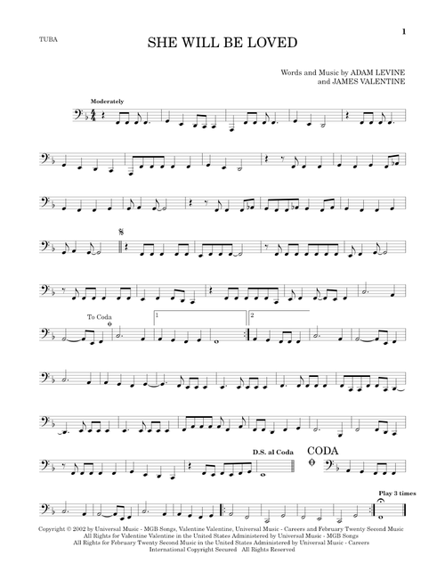 She Will Be Loved - Maroon 5 (Tuba Solo)