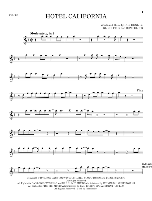 Hotel California - Eagles (Flute Solo)