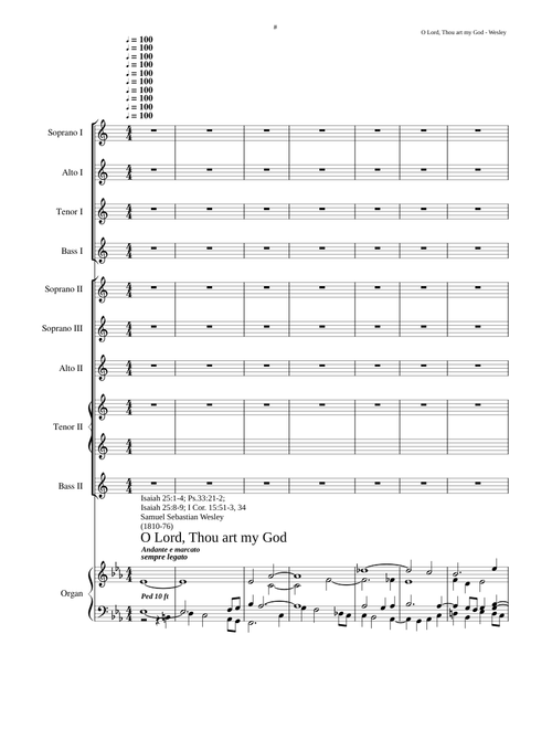 O Lord, Thou Art My God - Samuel Sebastian Wesley