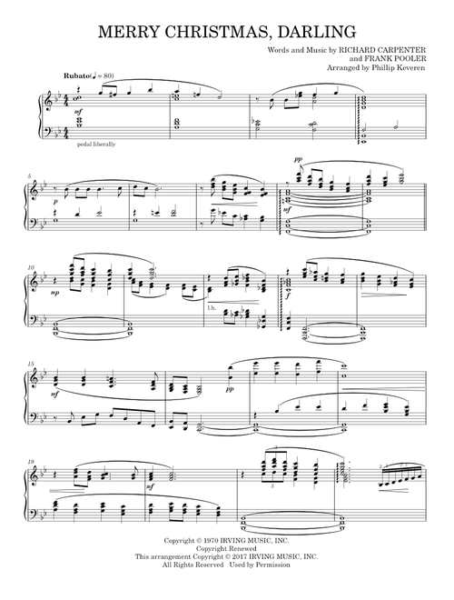 Merry Christmas, Darling - Carpenters (Piano Solo)