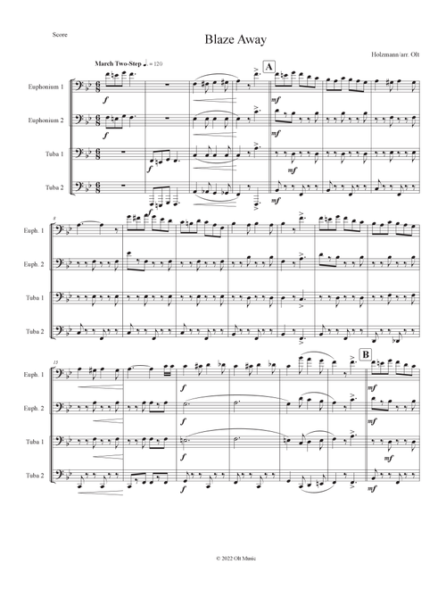 Blaze Away (Arr. Tim Olt) - Abe Holzmann (Brass Ensemble)