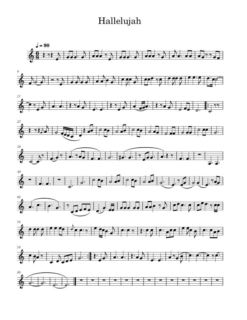 Hallelujah – Pentatonix Hallelujah Sheet Music for Trumpet