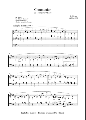 【パオラレイナ】  ルイス(Luis Communion) Louis Vierne: Communion, Op. 8 Sheet Music for Organ (Mixed