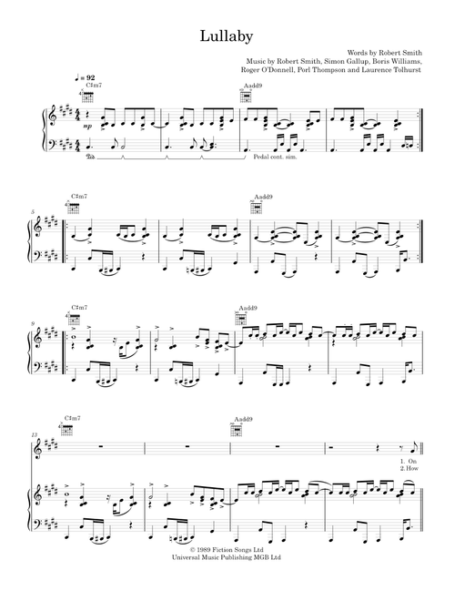 Lullaby - The Cure (Piano-Voice-Guitar)