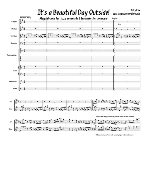It's a Beautiful Day Outside for Jazz Combo (Megalovania)