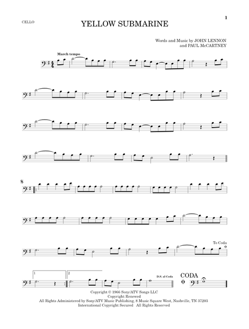 Yellow Submarine - The Beatles (Cello Solo)