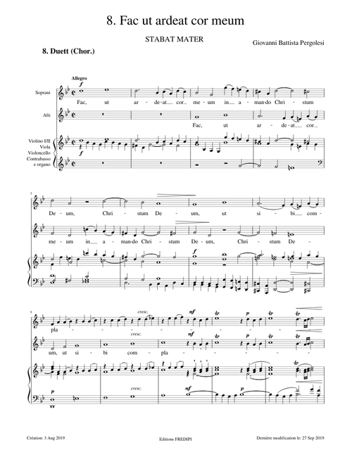 Stabat Mater, P.77 (8. Fac ut ardeat cor meum) - Giovanni Battista Pergolesi