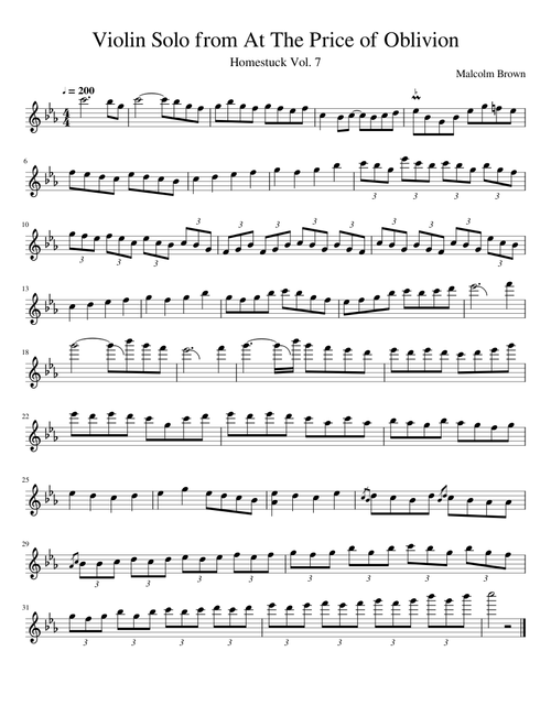 "At The Price of Oblivion" Violin Solo