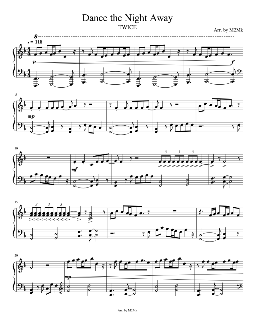 最愛 Away Night the Dance - (트와이스) TWICE Sheet for Music アート・デザイン・音楽