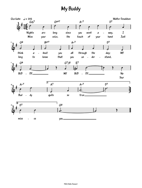 My Buddy (Lead sheet with lyrics )