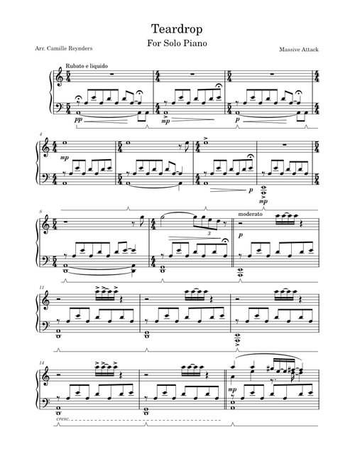 Teardrop (solo piano) by Massive Attack from Mezzanine