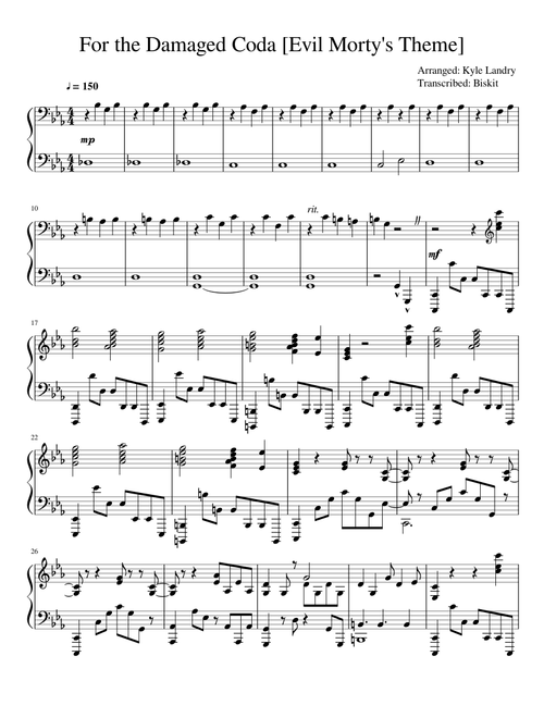 For the Damaged Coda Evil Morty's Theme
