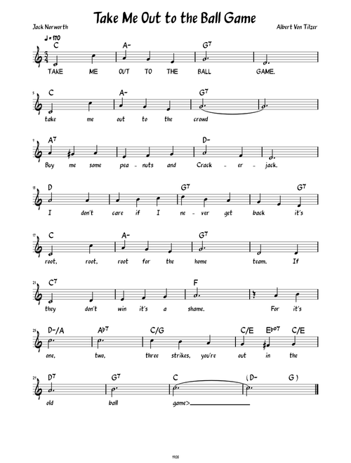 Take Me Out to the Ball Game (Lead sheet with lyrics )