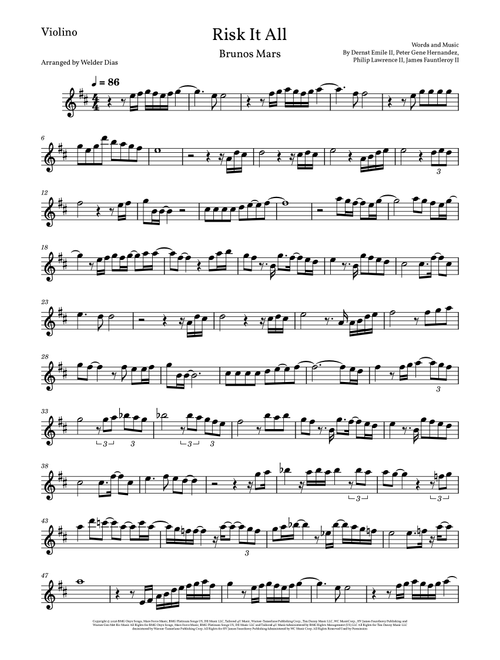 Risk It All (Arr. Welder Dias) - Bruno Mars (Violin Solo)
