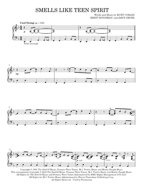 Smells like teen spirit - Nirvana (Piano Solo)