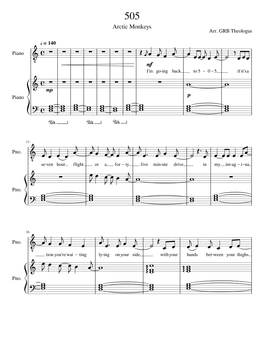 505 By Arctic Monkeys PDF In Description Sheet Music For Piano Solo 505-by-arctic-monkeys-pdf-in-description-sheet-music-for-piano-solo