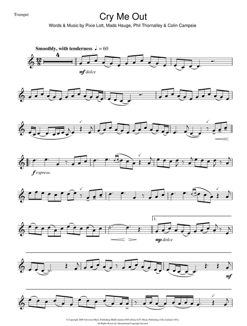Cry Me Out - Pixie Lott (Trumpet Solo)