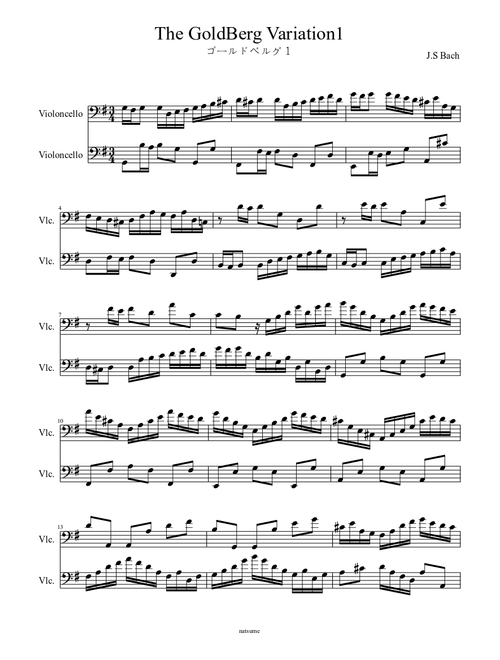 The Goldberg Vr.1 For 2Cellos