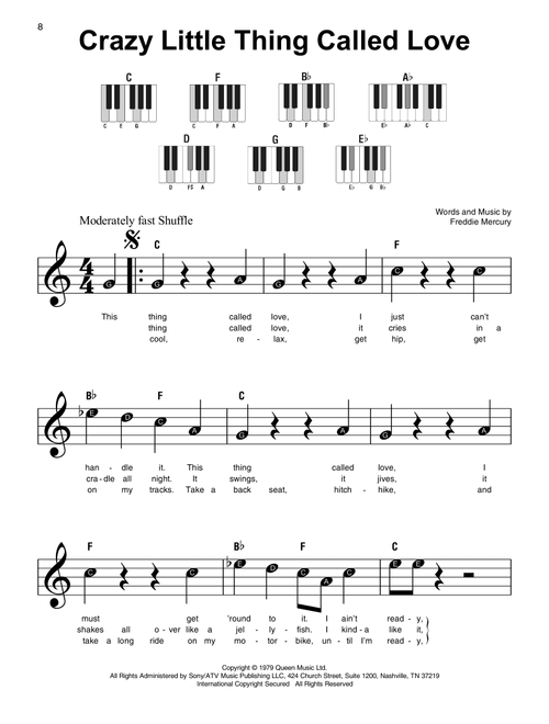 Crazy Little Thing Called Love - Queen (Super Easy Piano)
