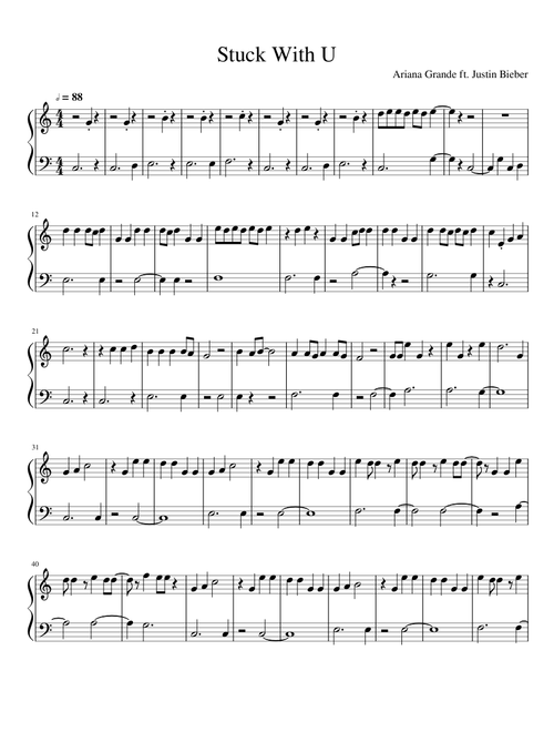 Stuck With U by Ariana Grande ft. Justin Bieber - Easy