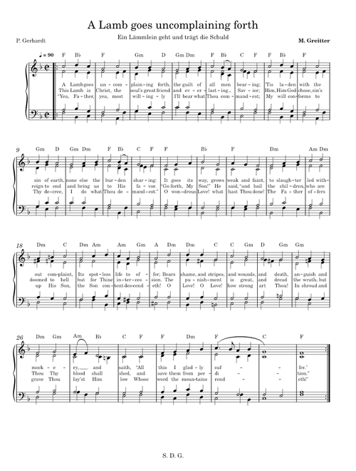 A Lamb Goes Uncomplaining Forth - psalm étude