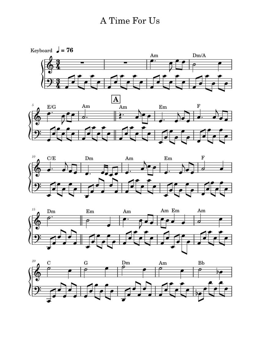 A Time For Us Piano Tutorial   Score 0 @850x1100