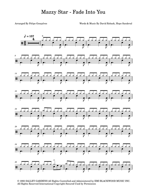 Fade Into You (Arr. The Ninja) - Hope Sandoval, David Roback (Drums)