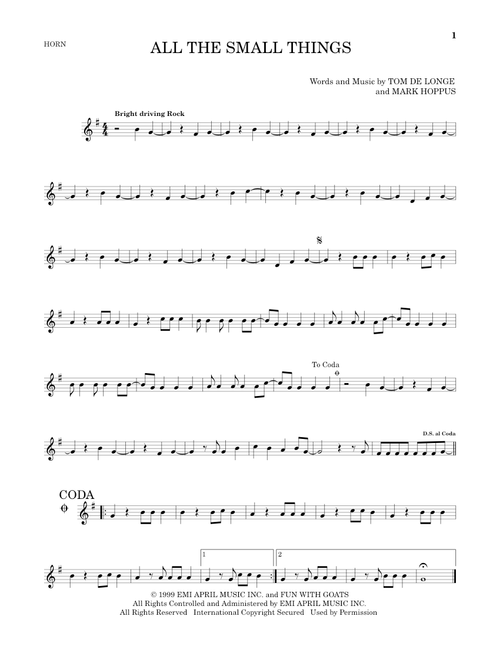 All The Small Things - Blink 182 (French Horn Solo)