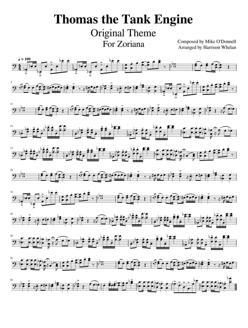 Thomas the Tank Engine Original Theme Fo Cello