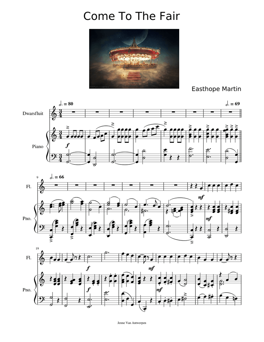 Come To The Fair Easthope Martin Sheet music for Piano, Flute (Solo