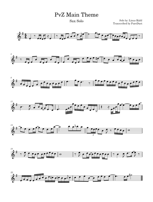 Plants vs. Zombies Soundtrack – Laura Shigihara Plants Vs Zombies Main Theme(Sax solo)