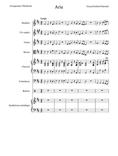 Aria (Haendel) arrangement(electro): Nikolasido