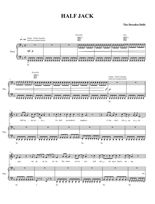 Half Jack - The Dresden Dolls, Amanda Palmer (Piano-Vocal-Guitar)