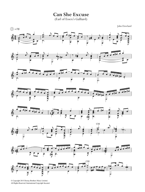 Can She Excuse - John Dowland (Easy Guitar)