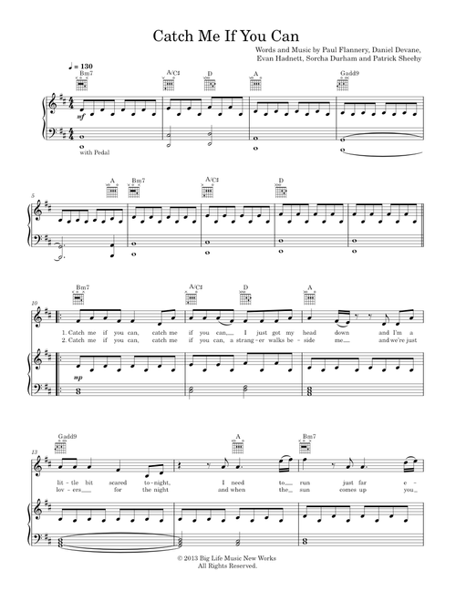 Catch me if you can - Walking On Cars (Piano-Voice)