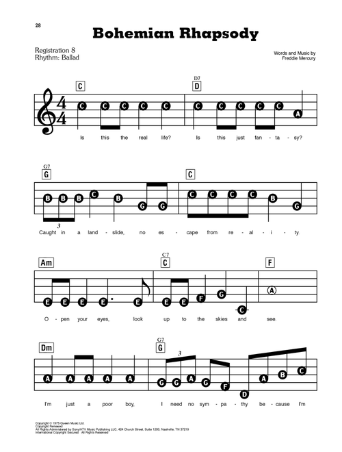 Bohemian Rhapsody - Queen (E-Z Play Today)