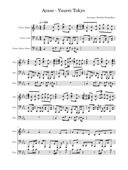 幽霊東京 (Ghost City Tokyo) – Ayase - Piano