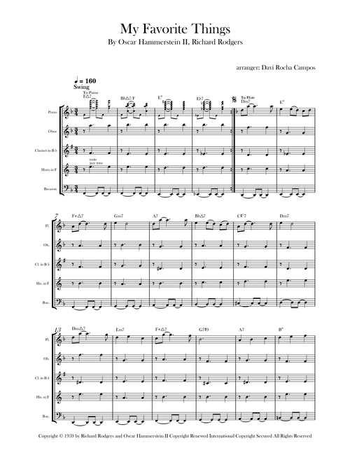 My Favorite Things (Arr. Davi Rocha Campos) - John Coltrane (Woodwind Ensemble)