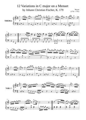 Free 12 Variations In C Major On A Menuet, K. 179 by Wolfgang