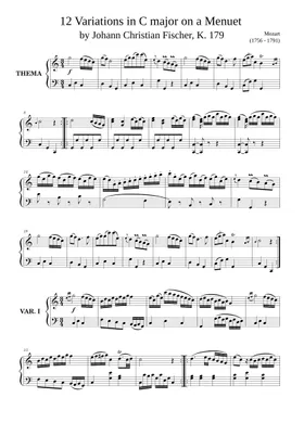 Free 12 Variations In C Major On A Menuet, K. 179 by Wolfgang Free 12 Variations In C Major On A Menuet, K. 179 by Wolfgang
