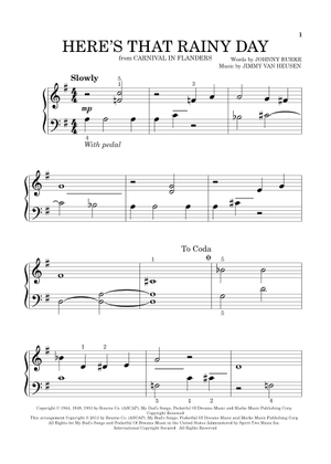 Play Official version of Here's that rainy day Sheet Music by