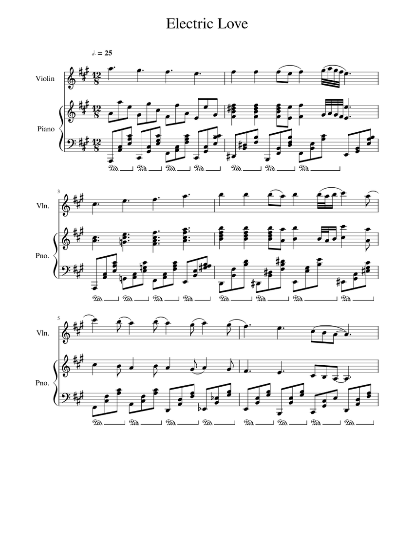 Electric Love (Rendition Chorus Only) For Violin and Piano Sheet music for Piano, Violin (Solo