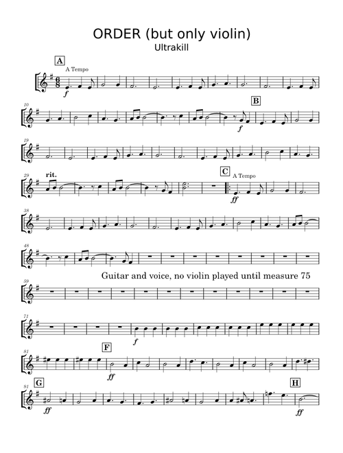Order (but only violin