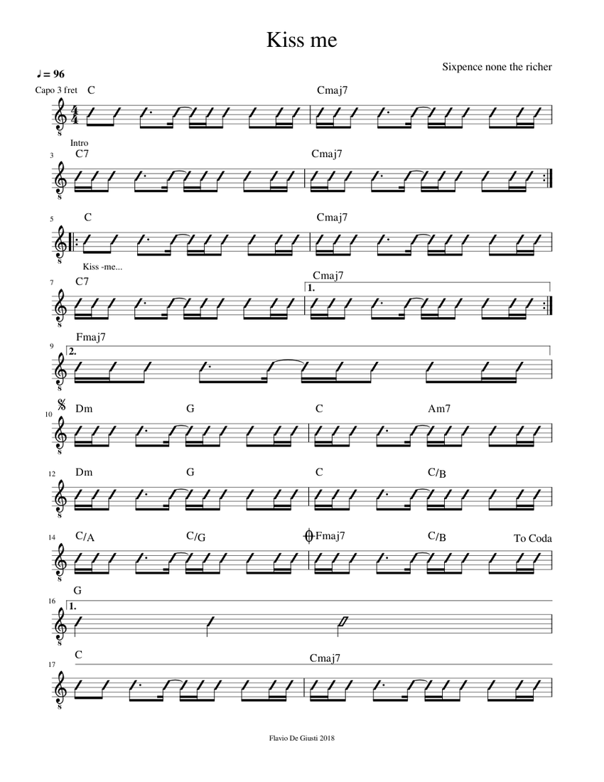kiss-me-sixpence-none-the-richer-sheet-music-with-chords-for-guitar