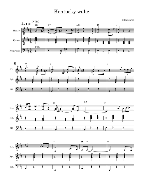 Kentucky waltz – Bill Monroe
